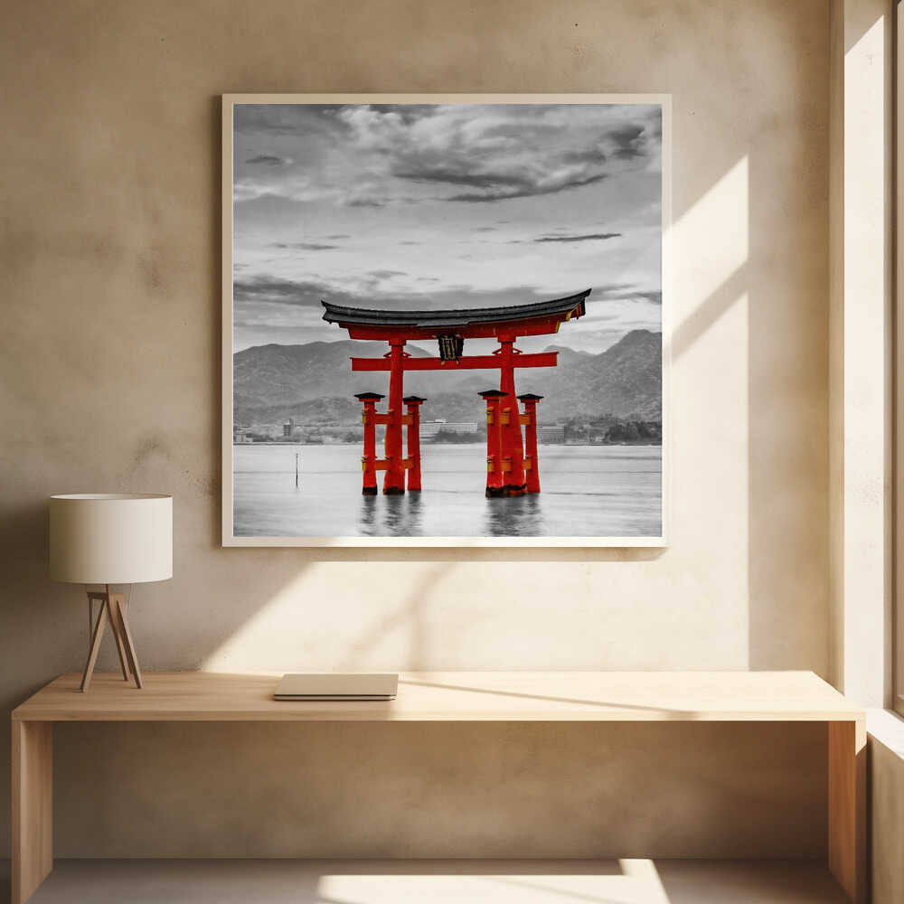 Floating Red Torii Gate Art Print UK — Japanese Vibrant Wall Art — Living Room — Wall It All Prints
