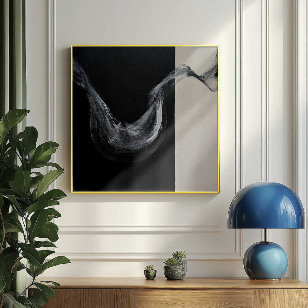Black White Abstract Flow Art Print UK — Abstract Calm Wall Art — Office — Wall It All Prints