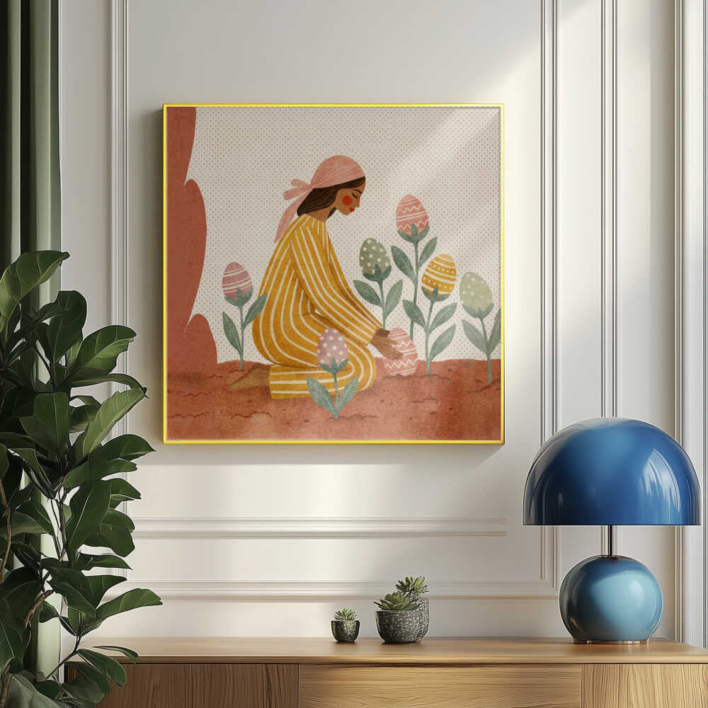Whimsical Egg Garden Art Print UK — Botanical Calm Wall Art — Living Room — Wall It All Prints