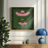 Pink Cowgirl Chic Art Print UK — Abstract Dark Wall Art — Living Room — Wall It All Prints