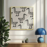 Folk Art Bird Pattern Art Print UK — Abstract Dark Wall Art — Office — Wall It All Prints