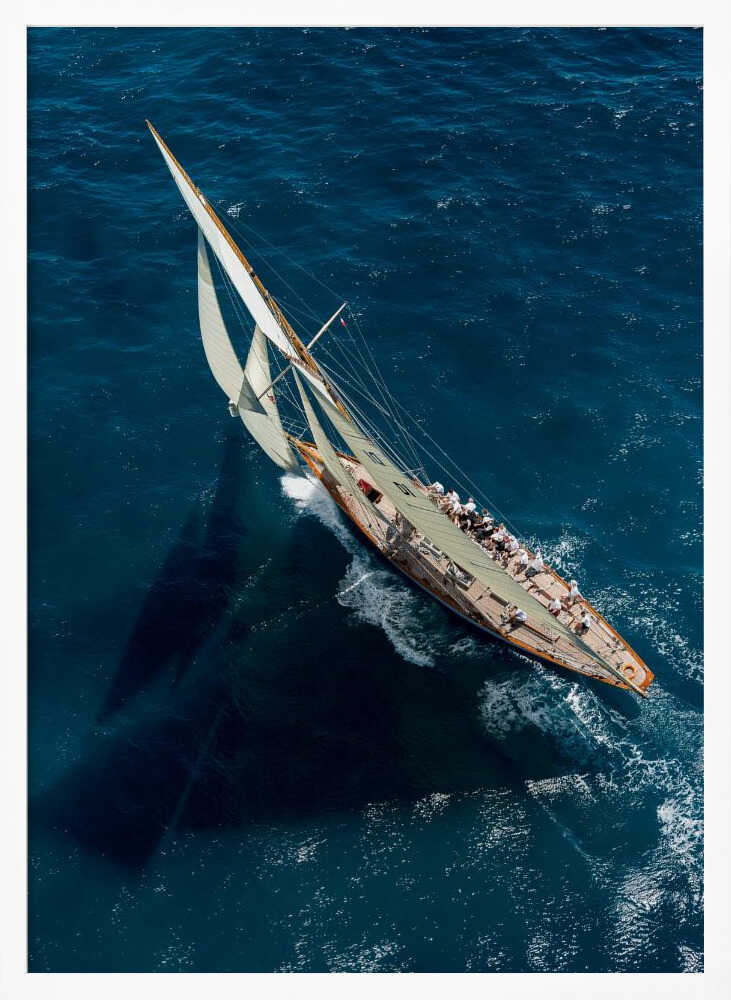 Majestic Ocean Sailboat Art Print UK — Dark Moody Dark Wall Art — Living Room — Wall It All Prints