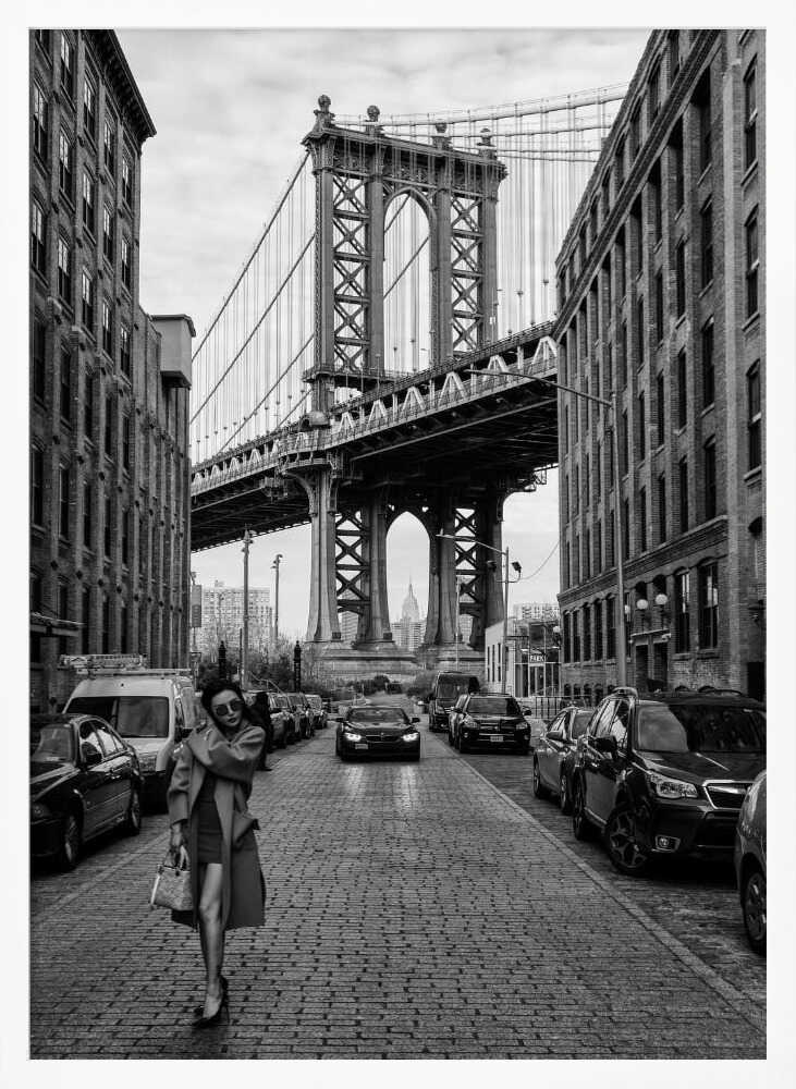 Manhattan Bridge Urban Style Art Print UK — Portrait Dark Wall Art — Living Room — Wall It All Prints