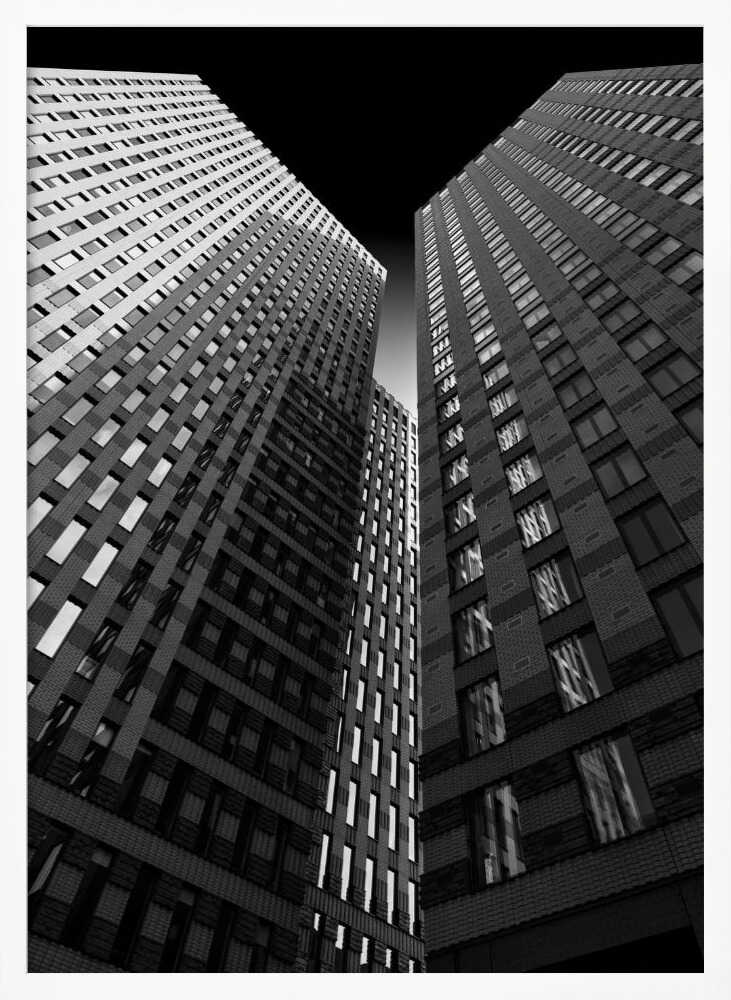 Urban Tower Geometry Art Print UK — Abstract Dark Wall Art — Office — Wall It All Prints