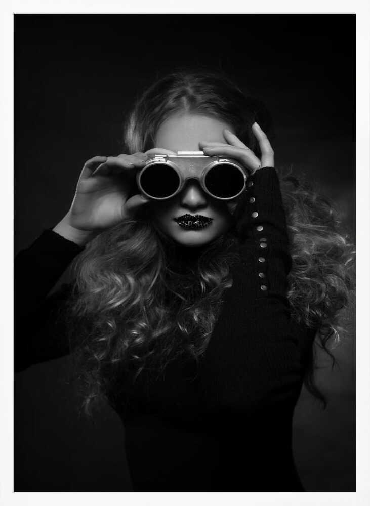 Steampunk Goggles Portrait Art Print UK — Dark Moody Dark Wall Art — Living Room — Wall It All Prints