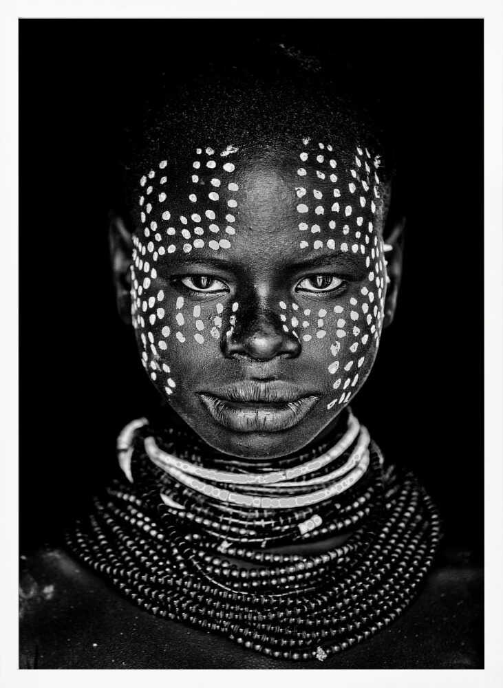 African Dotted Portrait Art Print UK — Dark Moody Dark Wall Art — Living Room — Wall It All Prints