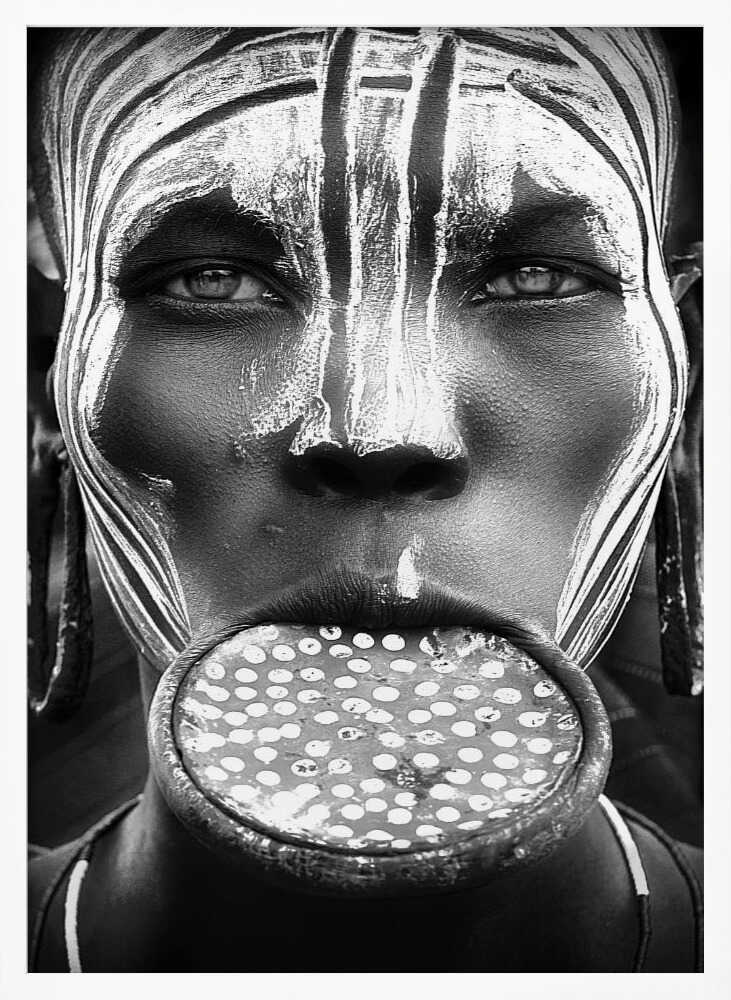 Intense Tribal Adornment Art Print UK — Portrait Dark Wall Art — Living Room — Wall It All Prints