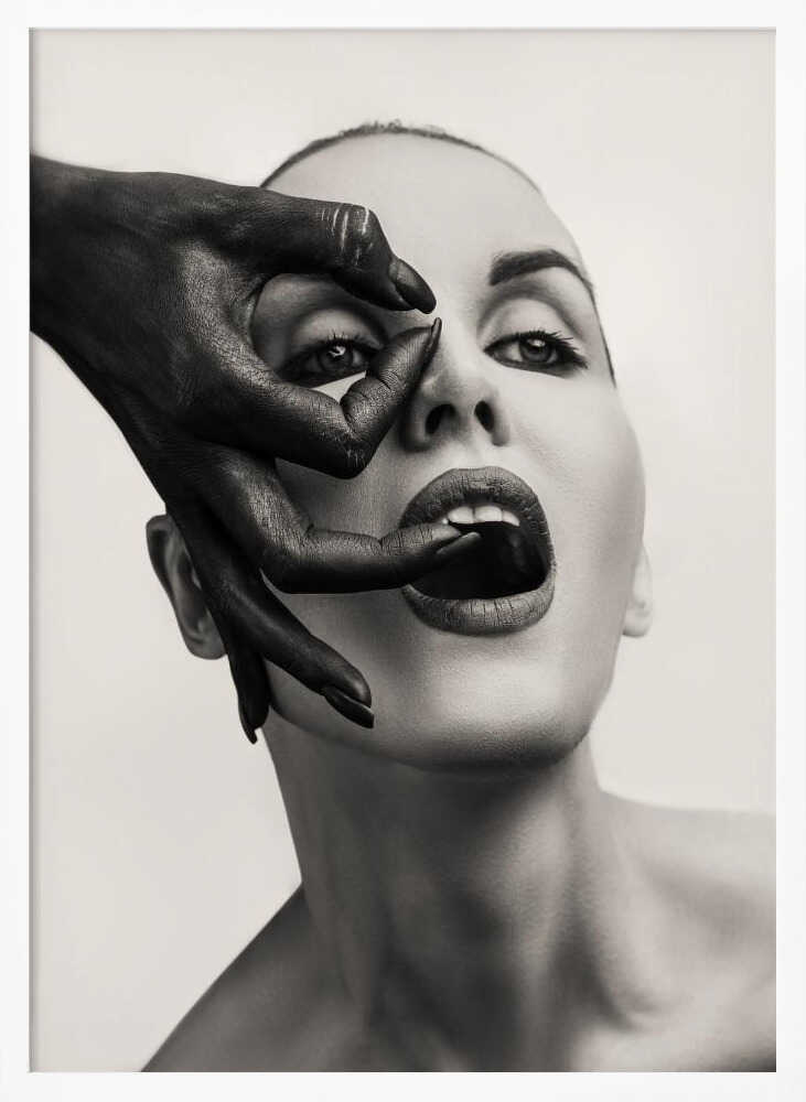 Black Hand Expression Art Print UK — Dark Moody Dark Wall Art — Living Room — Wall It All Prints