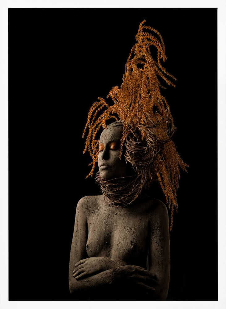 Earthy Goddess Portrait Art Print UK — Botanical Calm Wall Art — Living Room — Wall It All Prints