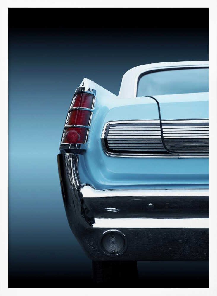 Sleek Blue Classic Car Art Print UK — Vintage Elegant Wall Art — Living Room — Wall It All Prints