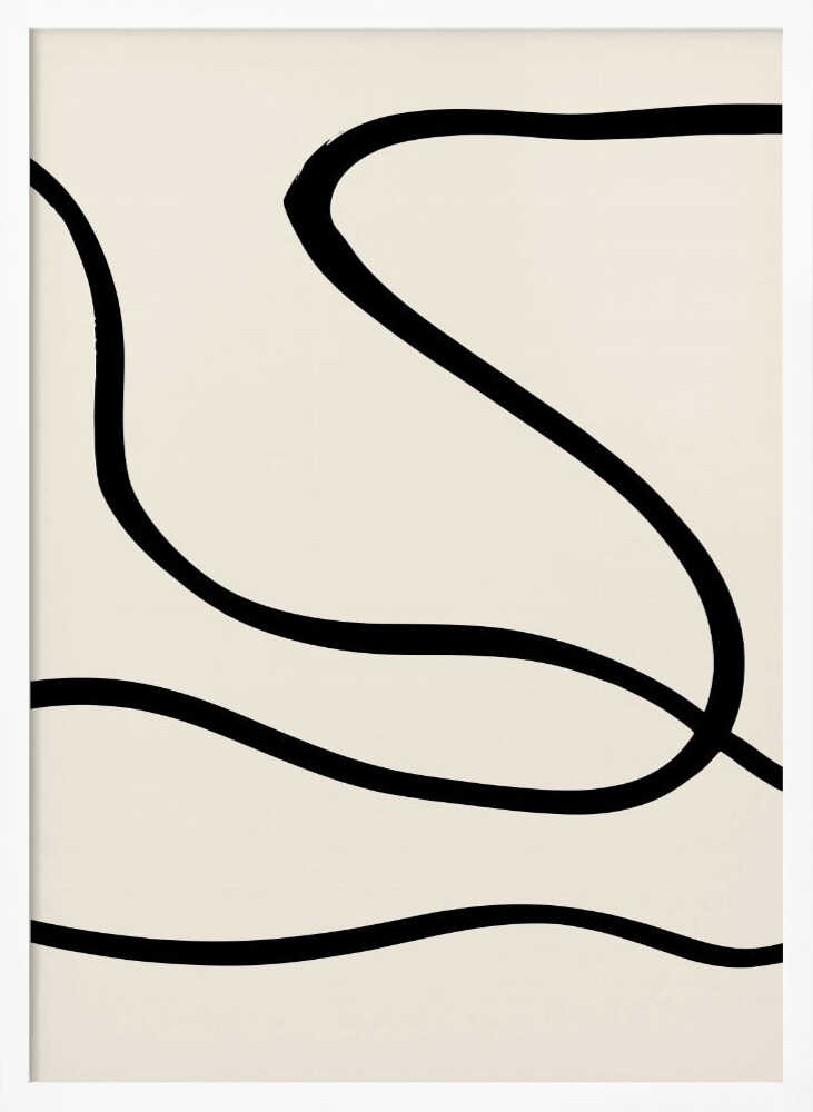 Flowing Black Lines Art Print UK — Abstract Dark Wall Art — Office — Wall It All Prints
