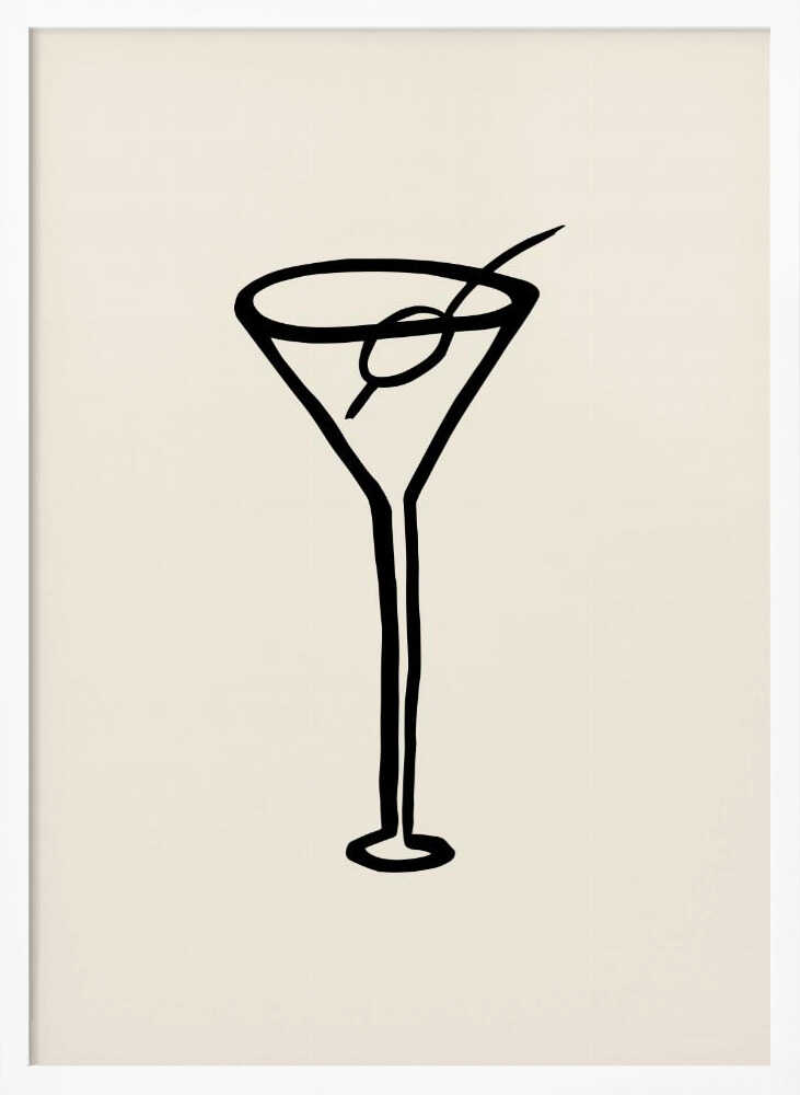 Martini Glass Sketch Art Print UK — Abstract Dark Wall Art — Office — Wall It All Prints