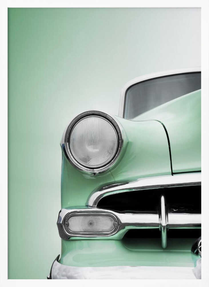 Vintage Green Auto Art Print UK — Vintage Fresh Wall Art — Living Room — Wall It All Prints