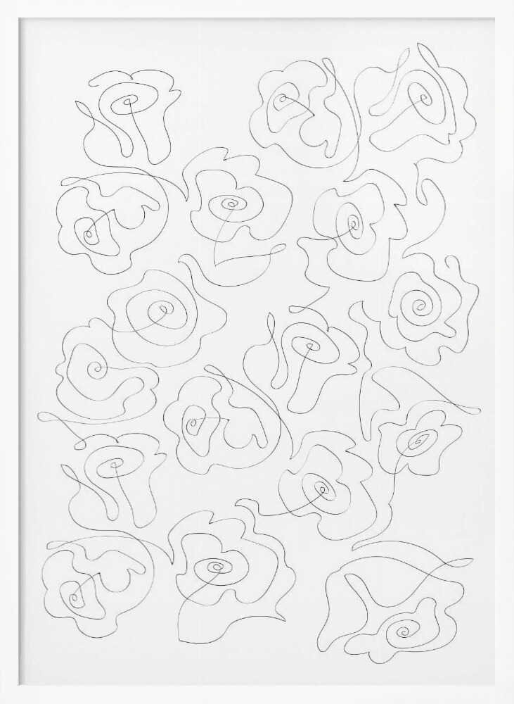 Minimalist Floral Sketch Art Print UK — Botanical Minimal Wall Art — Office — Wall It All Prints