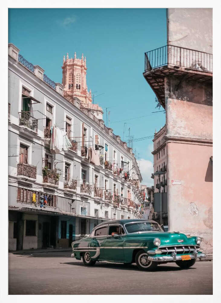 Classic Car Havana Street Art Print UK — Vintage Calm Wall Art — Living Room — Wall It All Prints