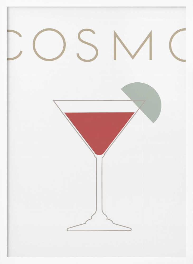 Classic Cosmopolitan Cocktail Art Print UK — Vintage Minimal Wall Art — Office — Wall It All Prints