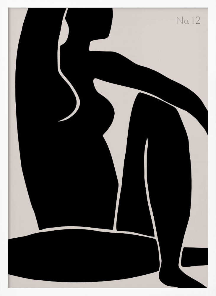 Graceful Feminine Silhouette Art Print UK — Abstract Dark Wall Art — Office — Wall It All Prints