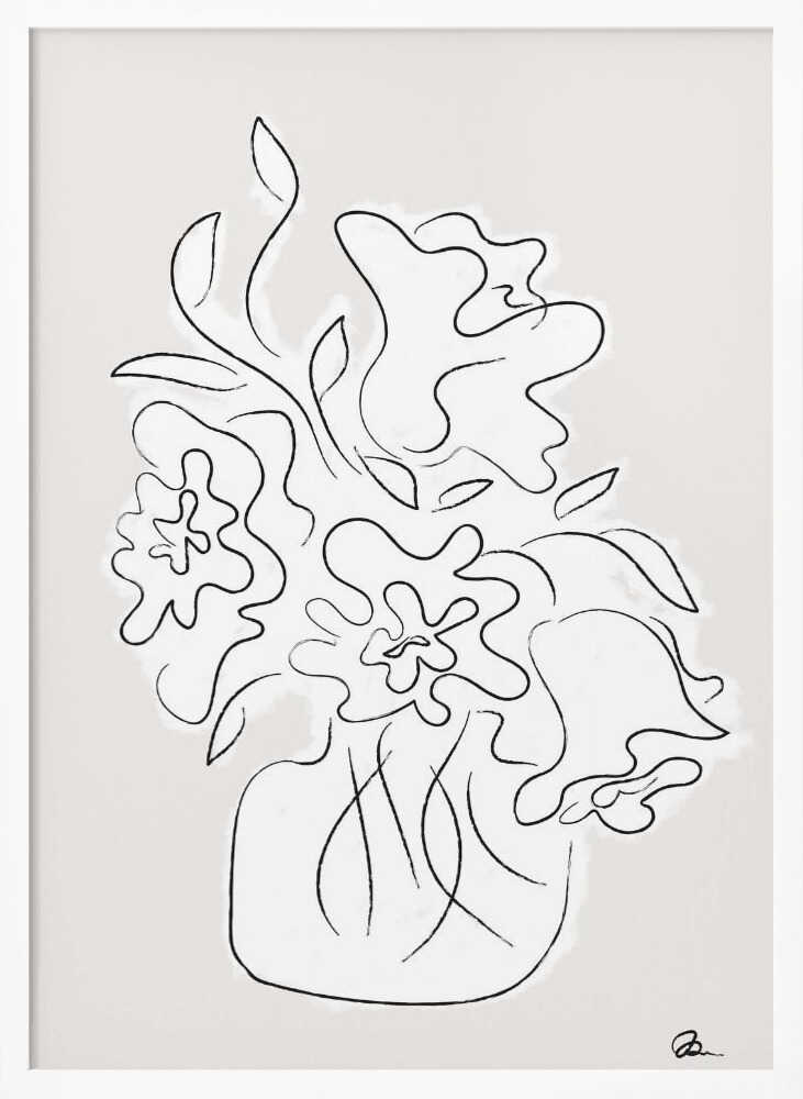 Minimalist Floral Drawing Art Print UK — Botanical Minimal Wall Art — Office — Wall It All Prints
