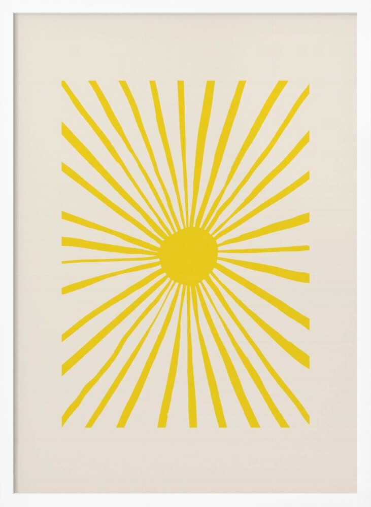 Golden Sun Rays Art Print UK — Abstract Vibrant Wall Art — Office — Wall It All Prints