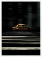 Speeding Yellow Taxi Art Print UK — Dark Moody Vibrant Wall Art — Living Room — Wall It All Prints
