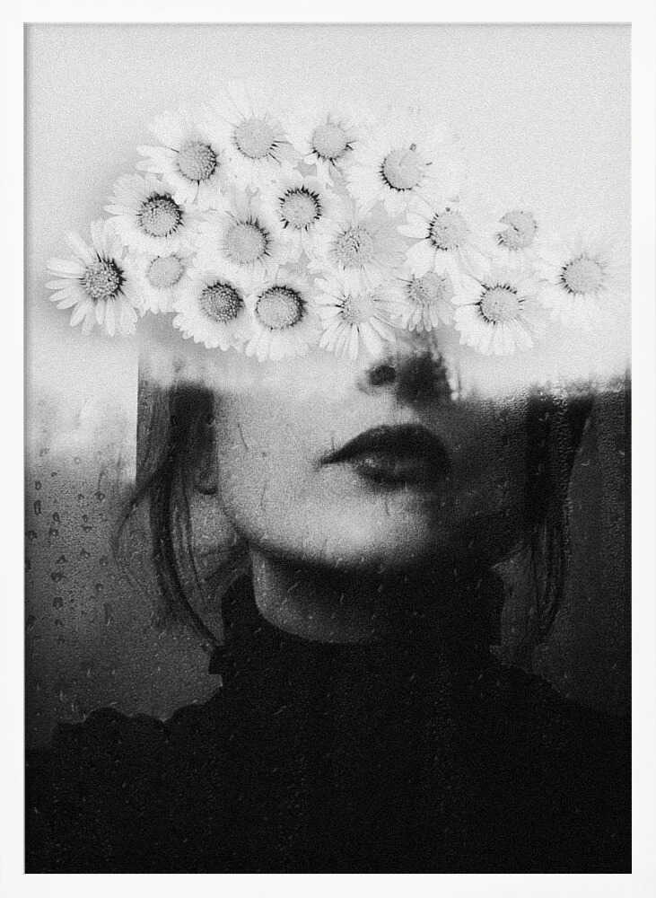 Daisy Dream Portrait Art Print UK — Botanical Dark Wall Art — Living Room — Wall It All Prints