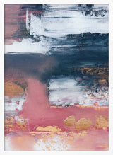 Gold Blush Abstract Layers wall art print in a white frame