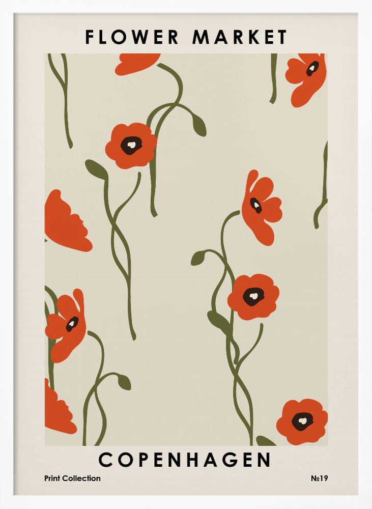 Flower Market Copenhagen Art Print UK — Botanical Vibrant Wall Art — Office — Wall It All Prints