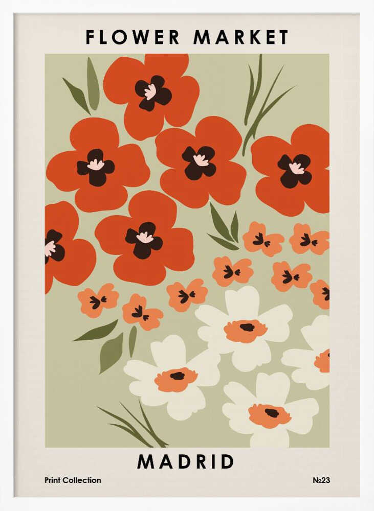 Flower Market Madrid Art Print UK — Botanical Vibrant Wall Art — Bathroom — Wall It All Prints