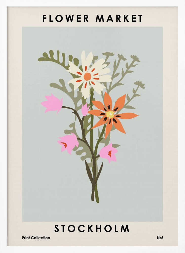 Flower Market Stockholm Art Print UK — Botanical Vibrant Wall Art — Office — Wall It All Prints