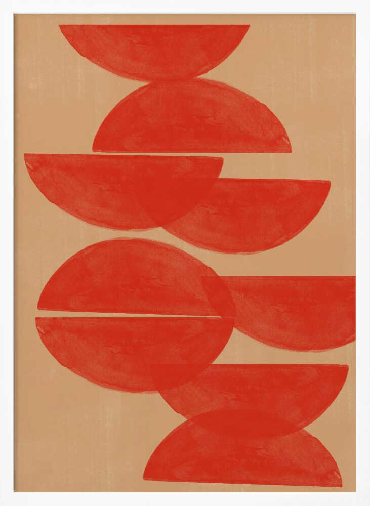 Crimson Symmetry Art Print UK — Abstract Minimal Wall Art — Office — Wall It All Prints