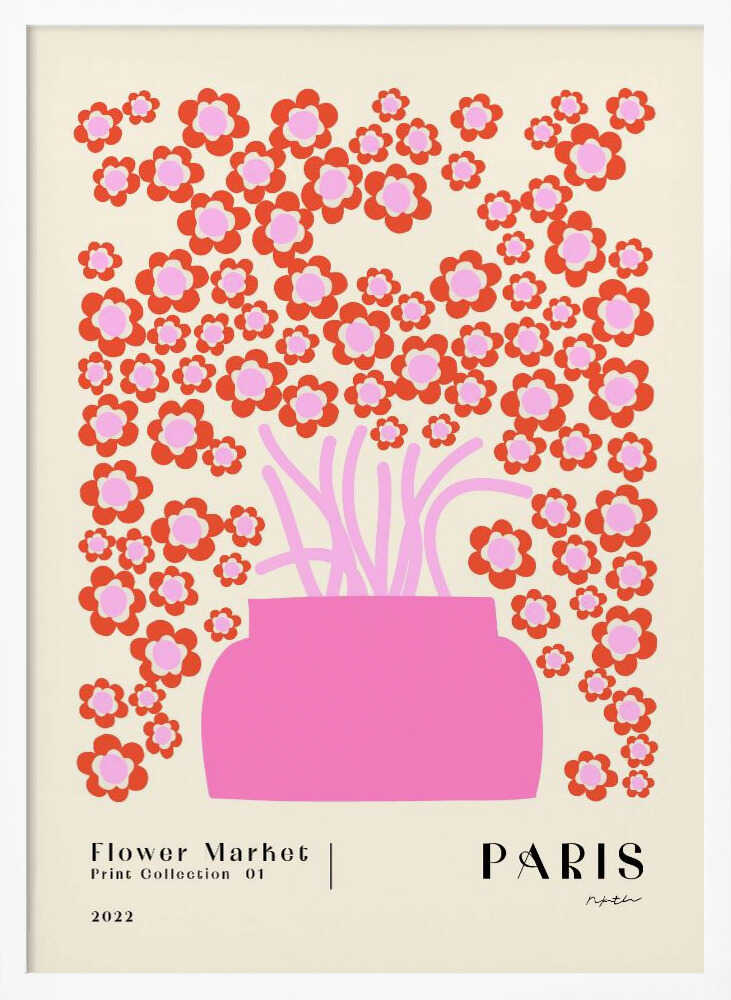 Flower Market. Paris Art Print UK — Botanical Vibrant Wall Art — Living Room — Wall It All Prints