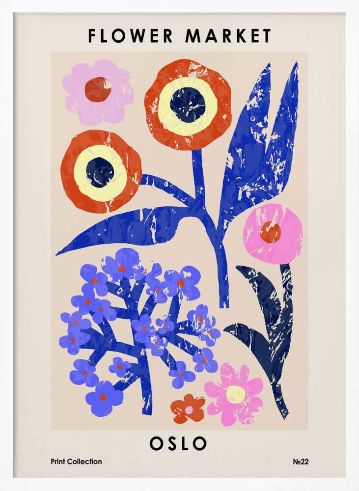 Flower Market. Oslo Art Print UK — Botanical Vibrant Wall Art — Living Room — Wall It All Prints