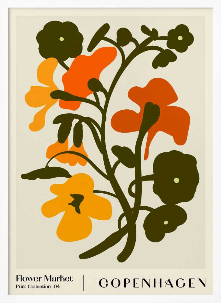 Flower Market. Copenhagen Art Print UK — Botanical Vibrant Wall Art — Office — Wall It All Prints