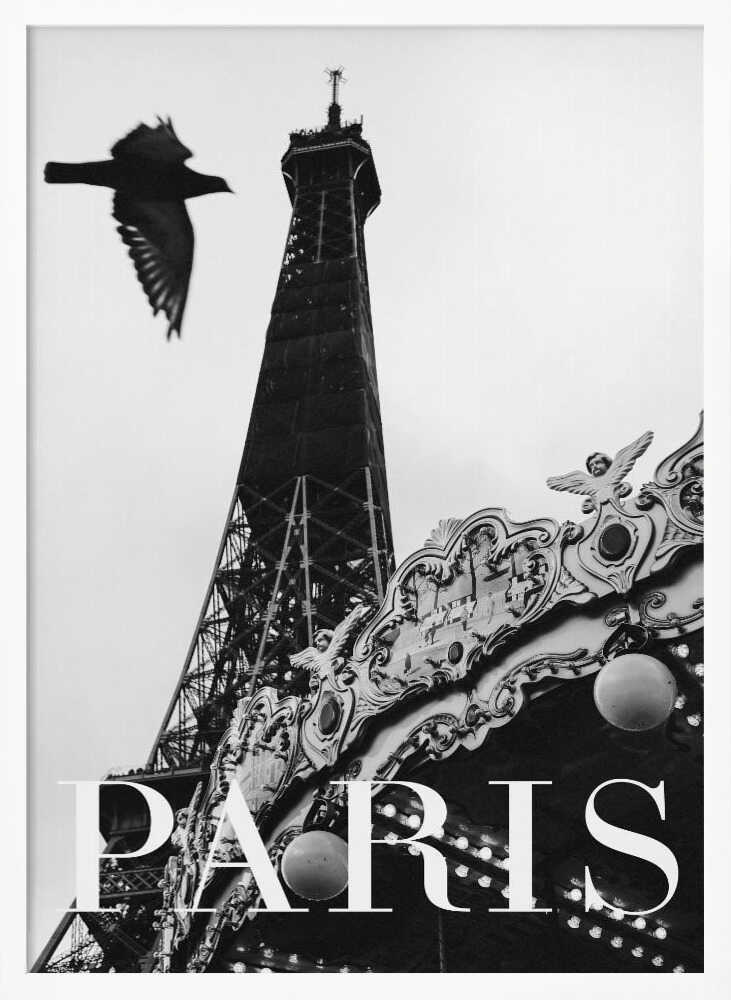 Paris Dove Art Print UK — Vintage Dark Wall Art — Living Room — Wall It All Prints