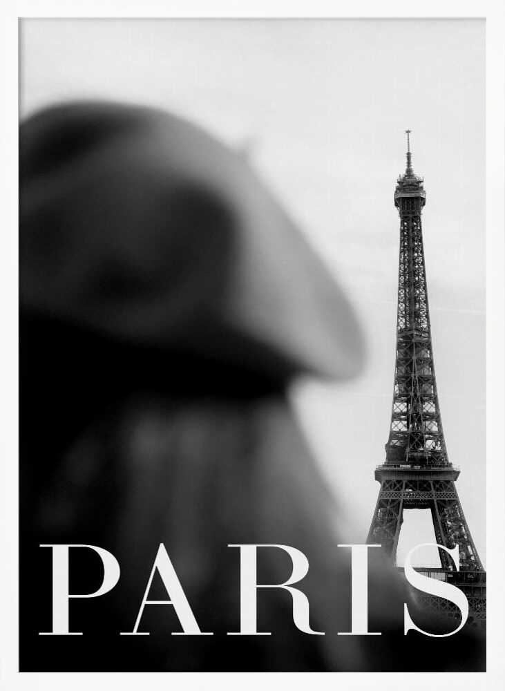 Classic Paris Tower View Art Print UK — Portrait Dark Wall Art — Living Room — Wall It All Prints
