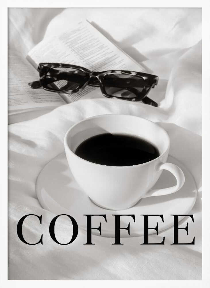 Morning Coffee And Book Art Print UK — Abstract Dark Wall Art — Bedroom — Wall It All Prints
