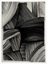 Curved Line Symphony abstract wall art print in a white frame
