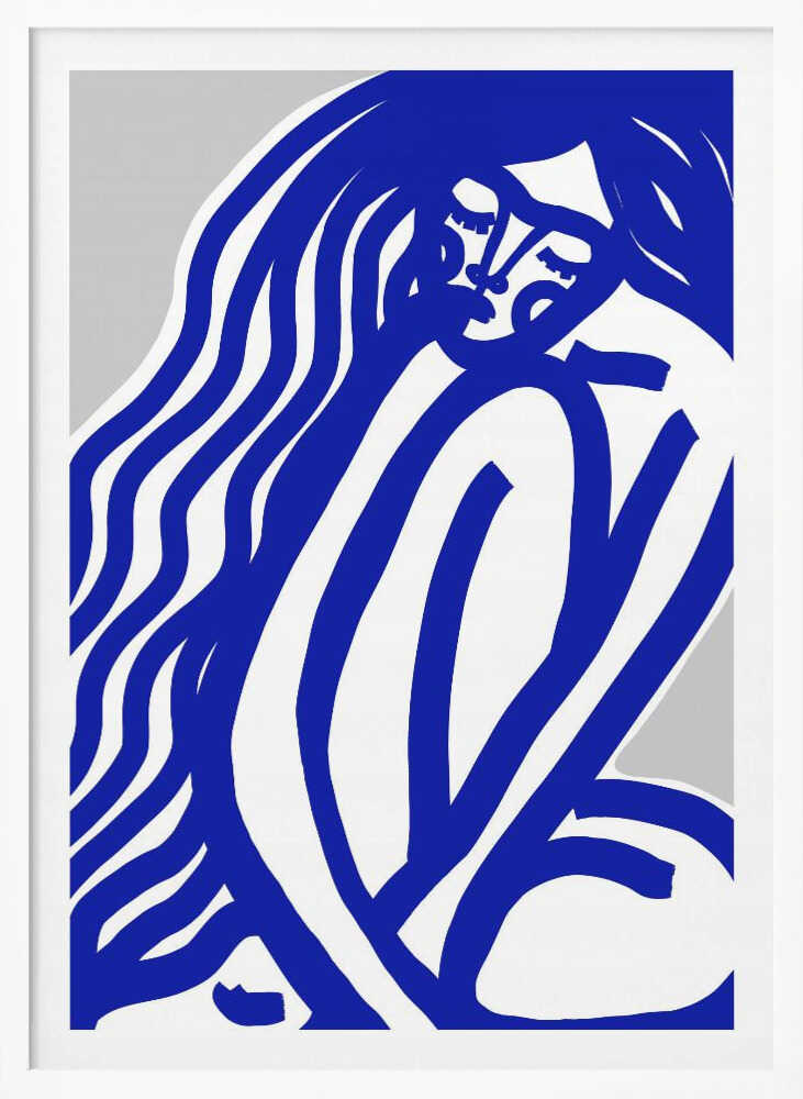 Blue Contours Art Print UK — Abstract Vibrant Wall Art — Office — Wall It All Prints