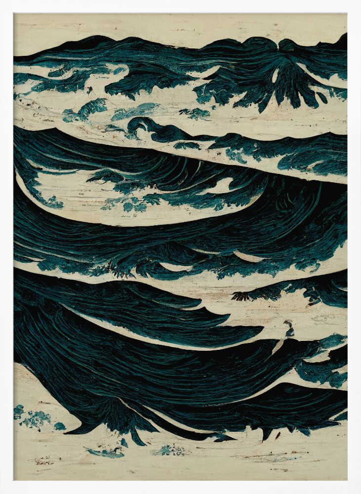 Turbulent Waves Art Print UK — Japanese Calm Wall Art — Living Room — Wall It All Prints
