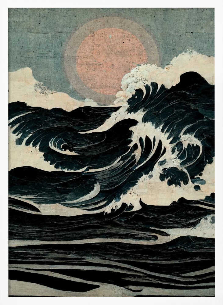 Celestial Wavescape Art Print UK — Japanese Vibrant Wall Art — Living Room — Wall It All Prints