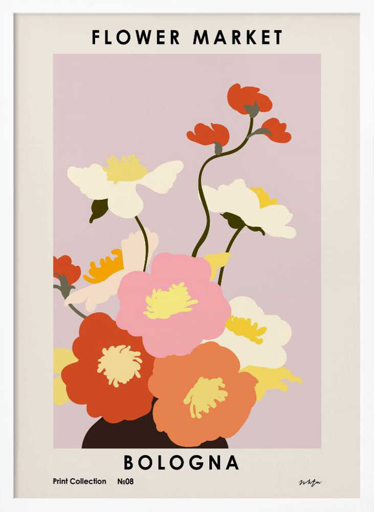 Flower Market. Bologna Art Print UK — Botanical Vibrant Wall Art — Office — Wall It All Prints