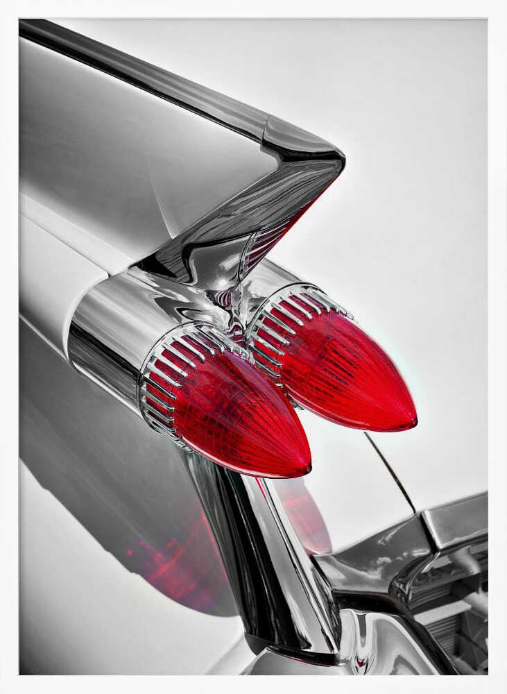 Red Rocket Taillights Art Print UK — Vintage Vibrant Wall Art — Living Room — Wall It All Prints