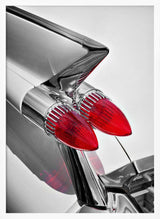 Red Rocket Taillights Art Print UK — Vintage Vibrant Wall Art — Living Room — Wall It All Prints