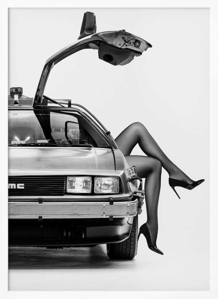 Retro Car Heels Art Print UK — Portrait Vibrant Wall Art — Living Room — Wall It All Prints