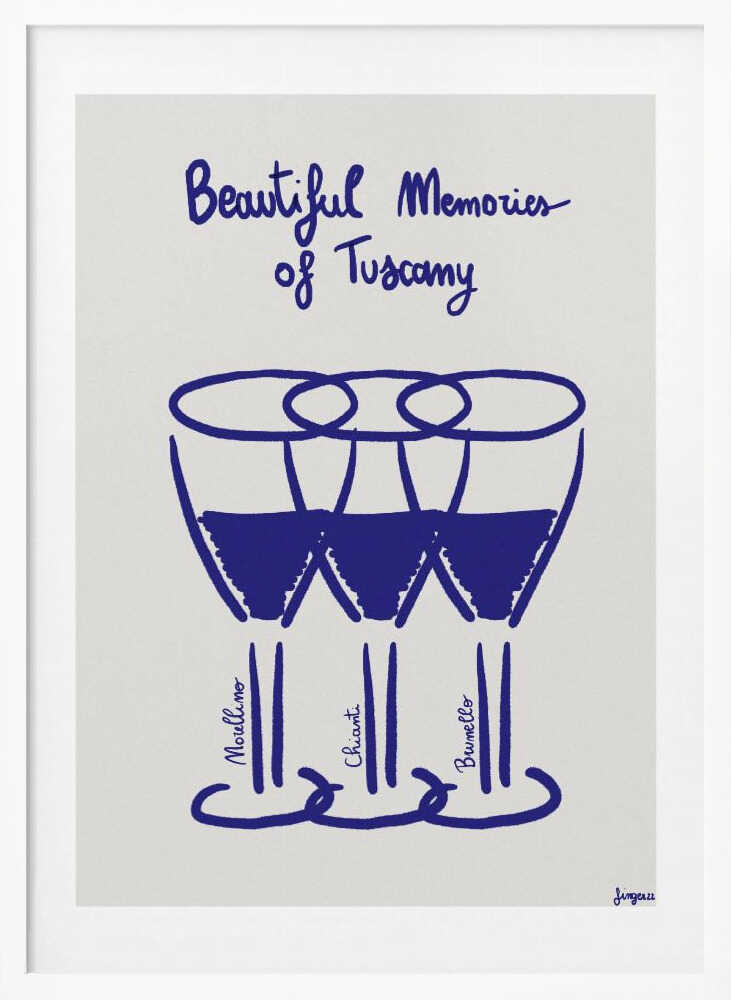 Tuscan Wine Memories Art Print UK — Abstract Minimal Wall Art — Kitchen — Wall It All Prints