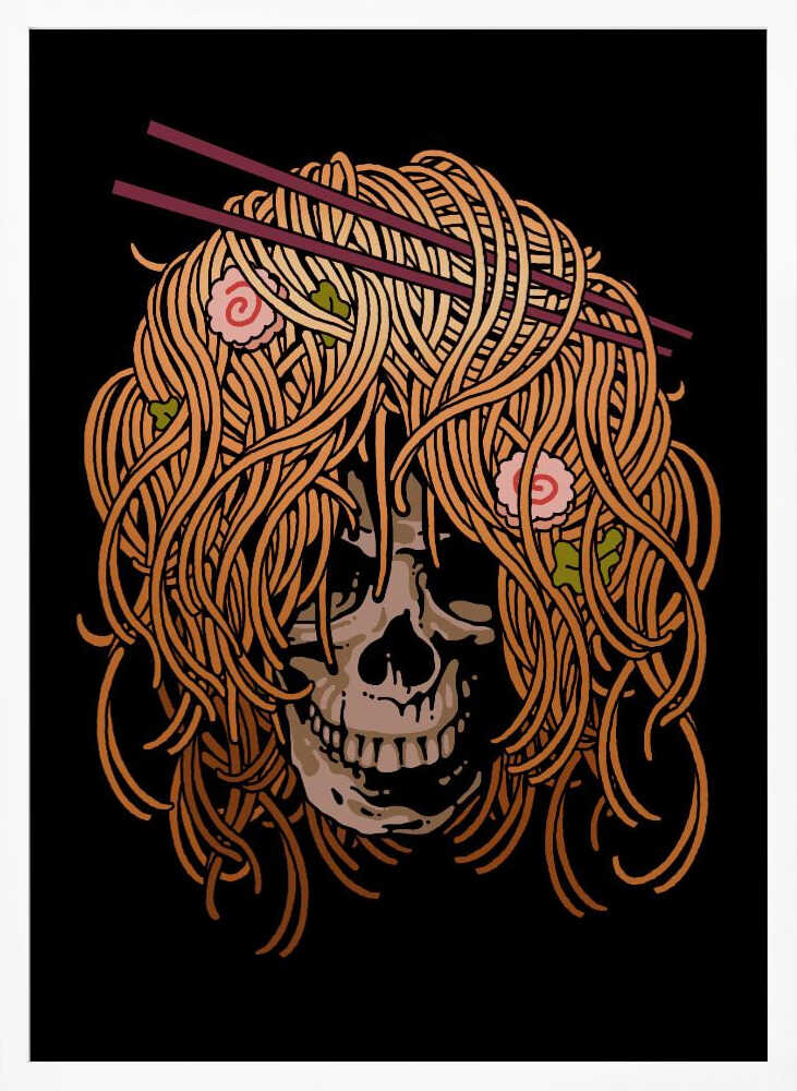 Spooky Ramen Skull Art Print UK — Japanese Dark Wall Art — Kitchen — Wall It All Prints