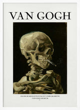 Head of a skeleton with a burning cigarette