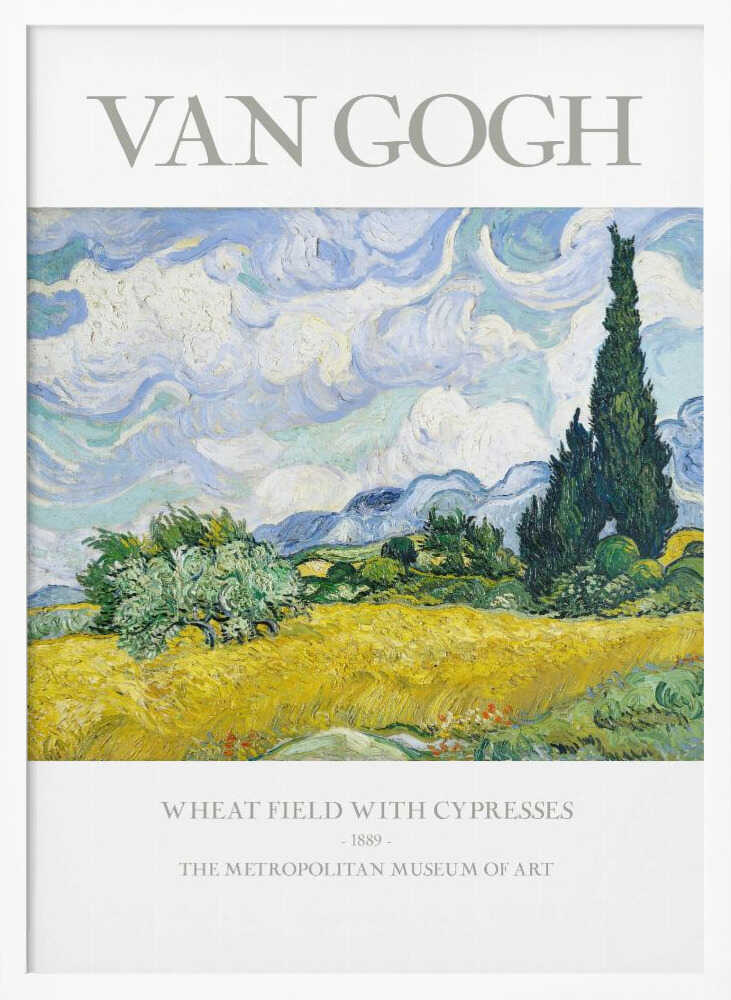Wheat Field With Cypresses