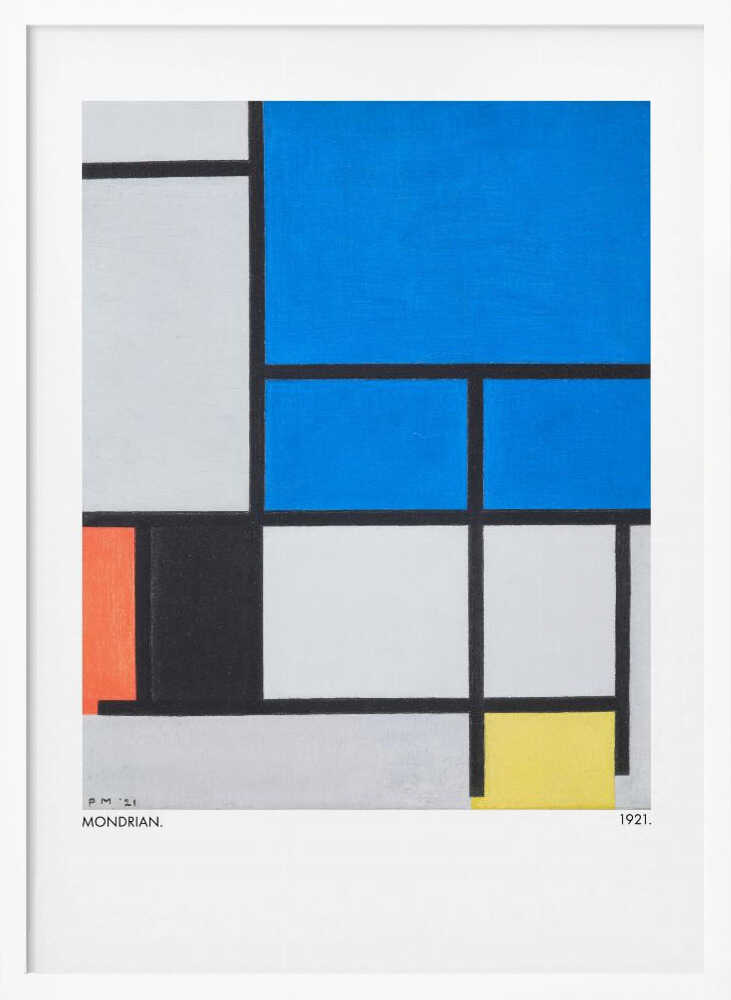 Composition with Large Blue Plane, Red, Black, Yellow, and Gray 1921