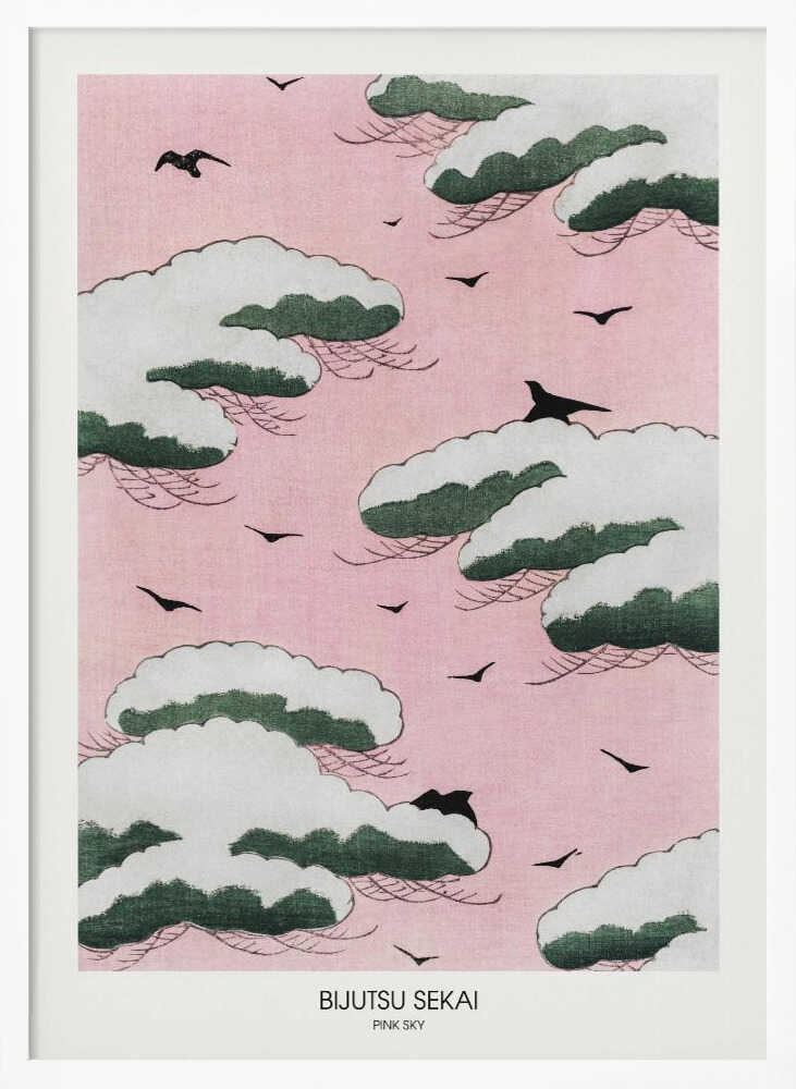 Pink Sky Art Print UK — Japanese Vibrant Wall Art — Living Room — Wall It All Prints